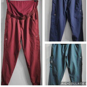 THREE pair of wonderwink maternity scrub jogger pants size small